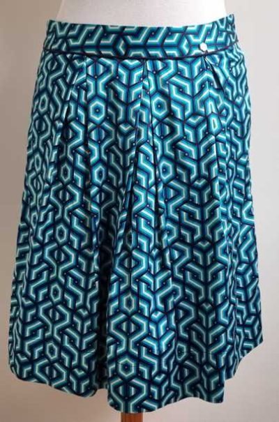 JBC rok in blauw tinten met beige en zwart mt. 44