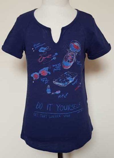 140.CKS donkerblauw t-shirt met printjes mt. 140 (10)