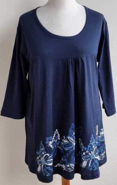 XLCollectie blauw tuniek shirt met print mt. 46/48 NIEUW