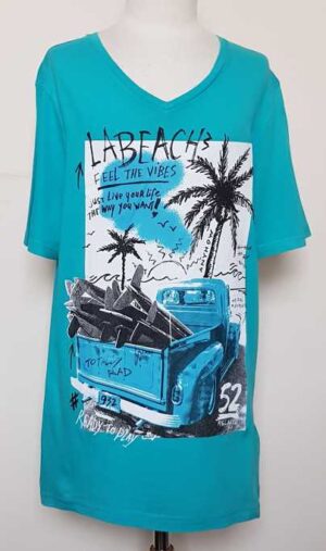 158.Here & There groen t-shirt met print mt. 158/164