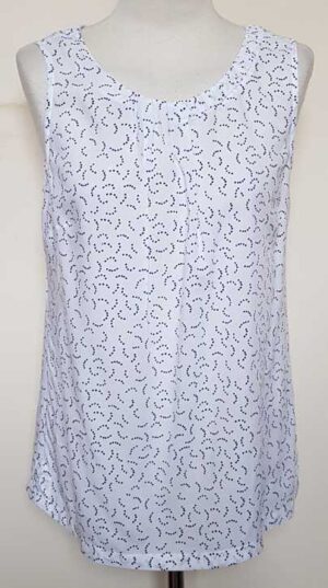 Street One witte blouse met blauw printjes mt. 36