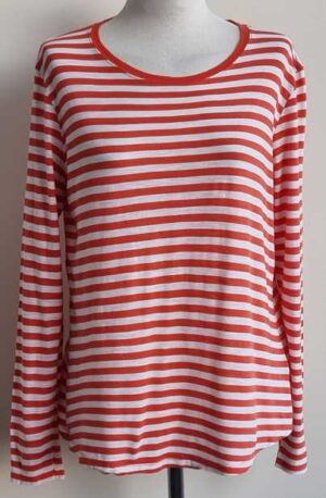 H & M roze/wit gestreept shirt mt. M