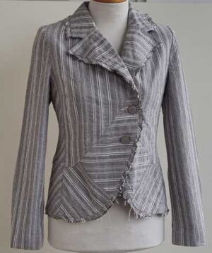Caroline Biss grijs/wit gestreept blazertje mt. 36