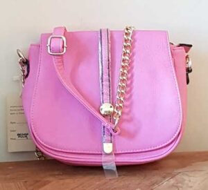 Roze schoudertas met ketting NIEUW