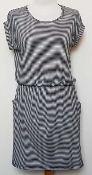 Hema zwart/ecru gestreepte jurk mt. M