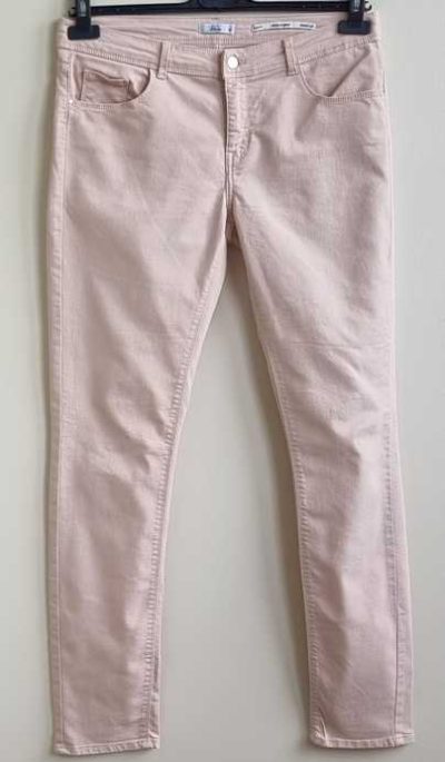 Miss Etam zachtroze/beige stretchy broek mt. 38