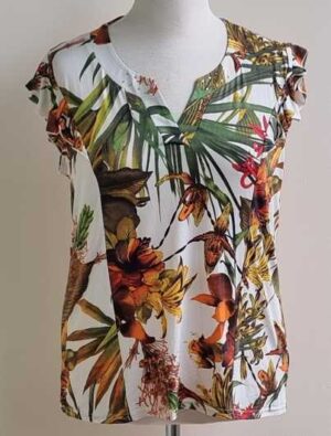 Woman Dreams soepelvallend ecru shirt met print mt. XL