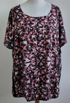 Exxcellent luchtige bruin/zwarte blouse mt. 52