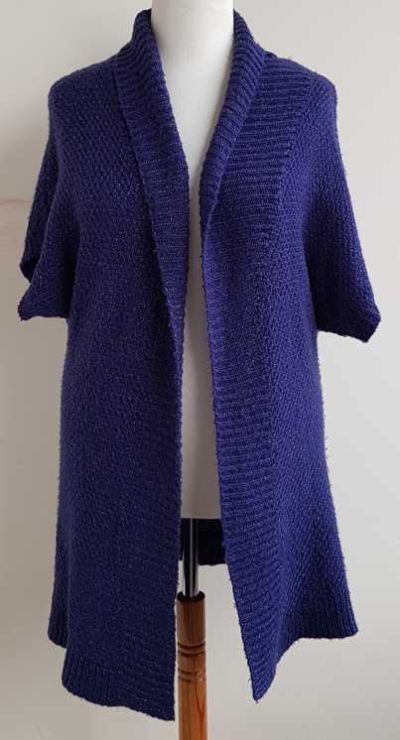 Camaieu lang blauw vest met zilverdraadje mt. 42 (3)