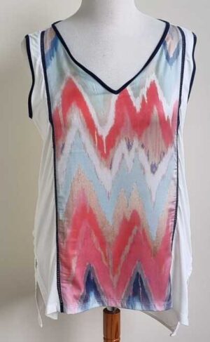 Expresso roomwitte top met print mt. XL