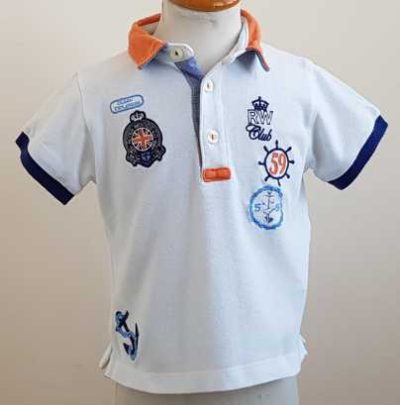 086.Riverwoods witte polo met borduur mt. 86 (18m)