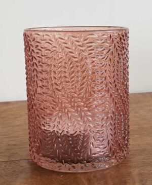 Roze bewerkt windlichtje
