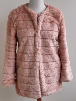 J&H Fashion (namaak) roze bontjasje mt. L/XL