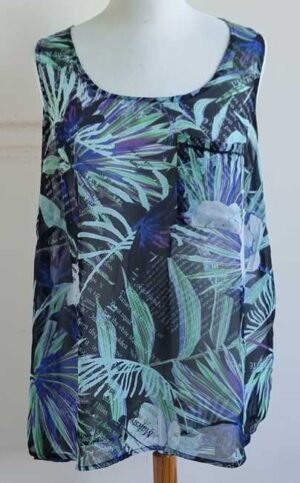 MS Mode groen/zwarte blouse/top mt. XL