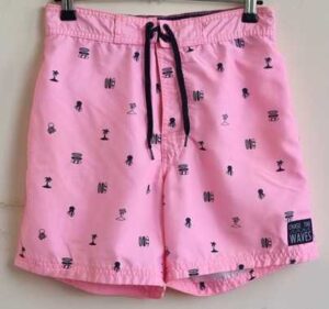 158.H & M roze zwemshort met print mt. 158/164