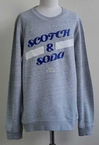 Scotch & Soda grijze sweater met print mt. 164 (14)