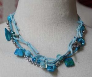 Blue Paradise blauw zilveren ketting