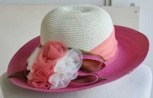 Roze/beige zonnehoed NIEUW