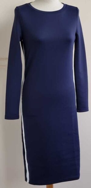 Silvercreek donkerblauw jurkje met witte bies mt. XS