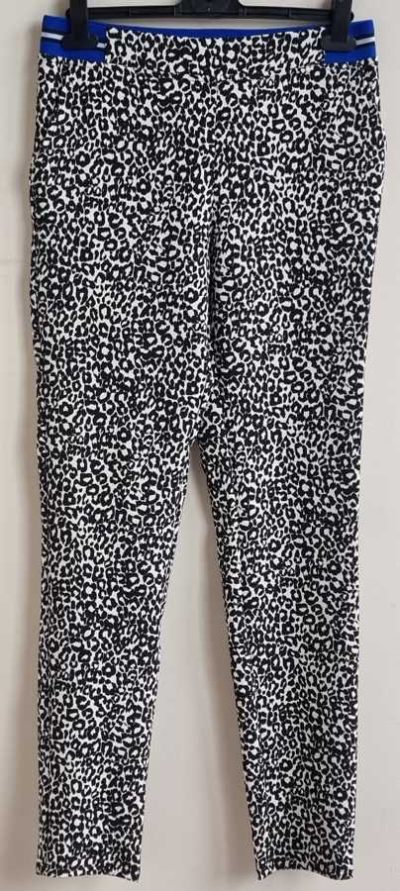 Miss Etam roomwitte broek met dieren print mt. S