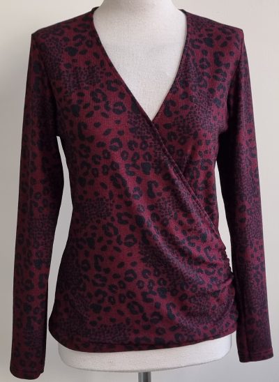 Supertrash rood/bruin shirt met print mt. L