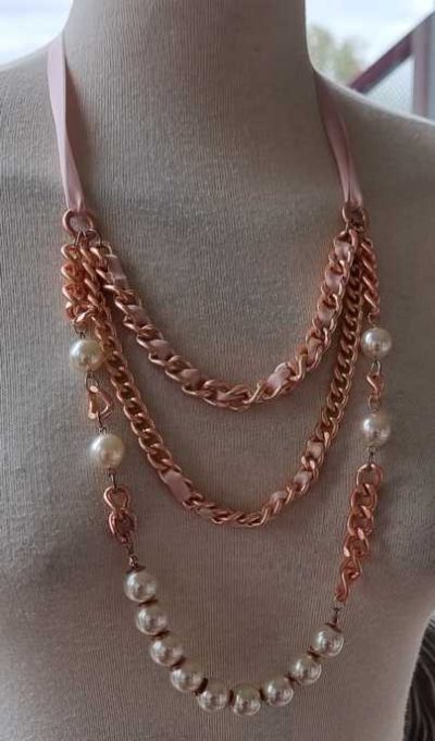 Camaieu ketting in rose/goud