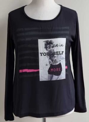 Eksept zwart shirt met blouse mt. L