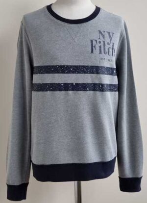 146.Abercrombie grijs/blauwe trui mt. 146/152 (11/12)