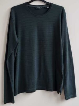 Only & Sons groene dunne trui met blauw streepje mt. L