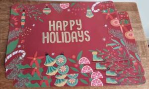 4 Plastic placemats voor de feestdagen NIEUW