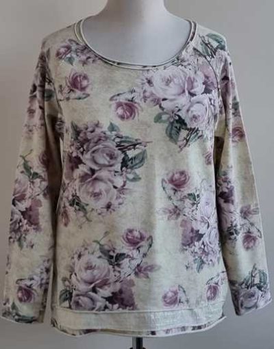 Made in Italy geel/beige sweater met rozen mt. TU