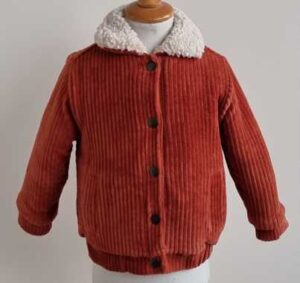 092.Prenatal rib winter jasje in warm oranje mt. 92