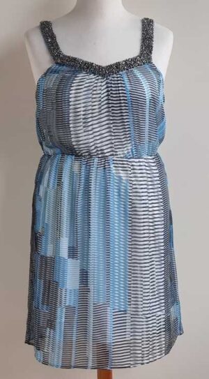 Vero Moda wit jurkje met blauwe print mt. L