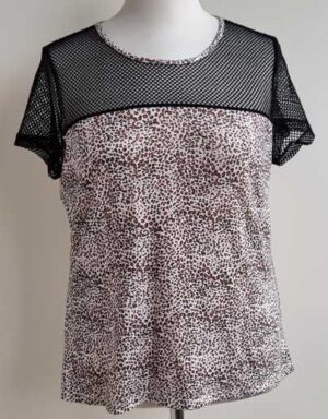 Aako zwart/beige stretchy shirt mt. XL