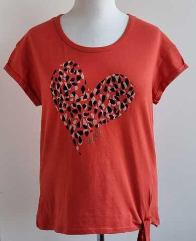 Miss Etam oranje t-shirt met print mt. XL