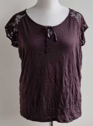 Gina Benotti bruin t-shirt met kant mt. 40/42