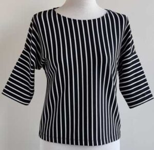 Distrikt Norrebro zwart shirt met witte strepen mt. S