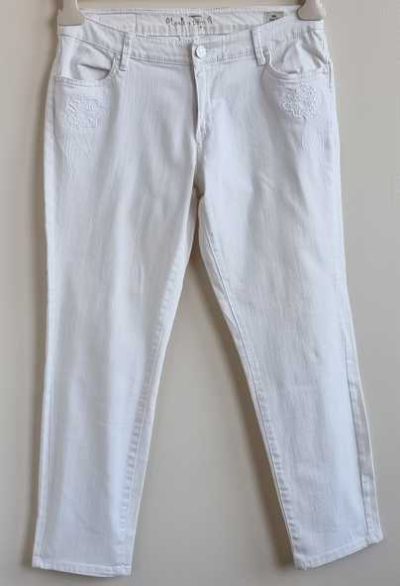 Charles Vogele (Slim Fit) witte 7/8 stretchy jeans mt. 40