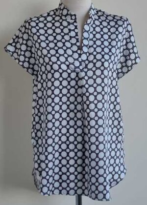 Voyelles zwart/witte blouse mt. S
