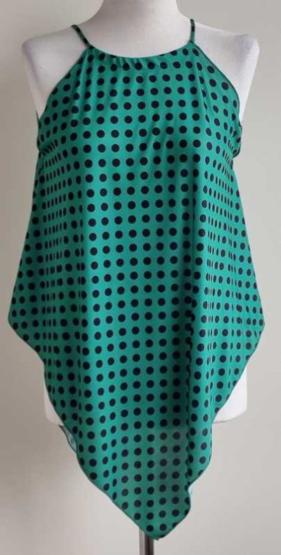 Zara groene top met zwarte dots mt. S