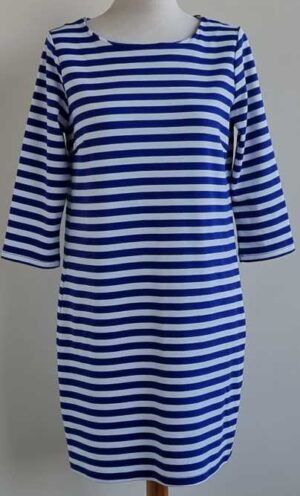 Vila blauw/wit gestreepte jurk mt. M
