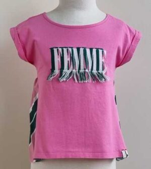 128.Looxs roze/groen shirt/bloesje mt. 128