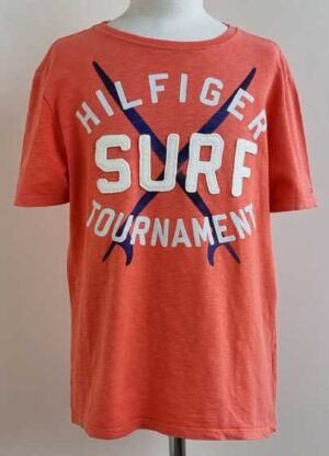 152.Tommy Hilfiger oranje t-shirt met print mt. 152