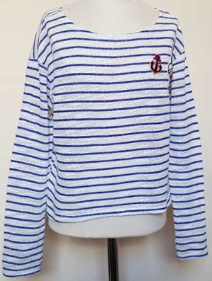 134.H & M wit gestreepte zomer trui mt. 134/140