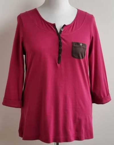 Paprika donkerrood shirt met knoopjes mt. 48 (3)