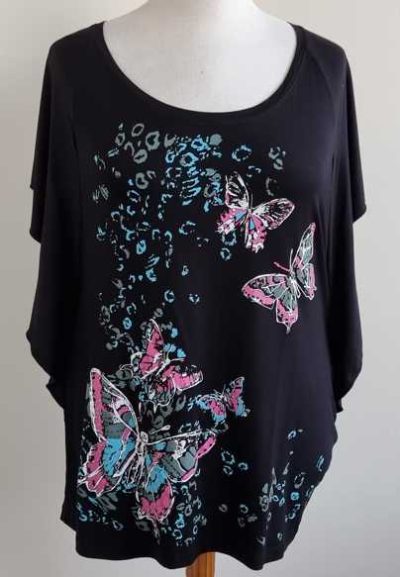 Bodyflirt zwart shirt met print mt. 44/46