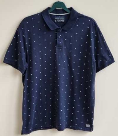 Angelo Litrico blauwe polo met blauw/wit printje mt. XL