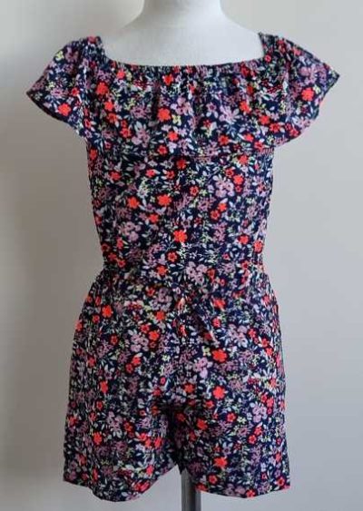 128.D-Zine donkerblauwe luchtige playsuit mt. 128/134