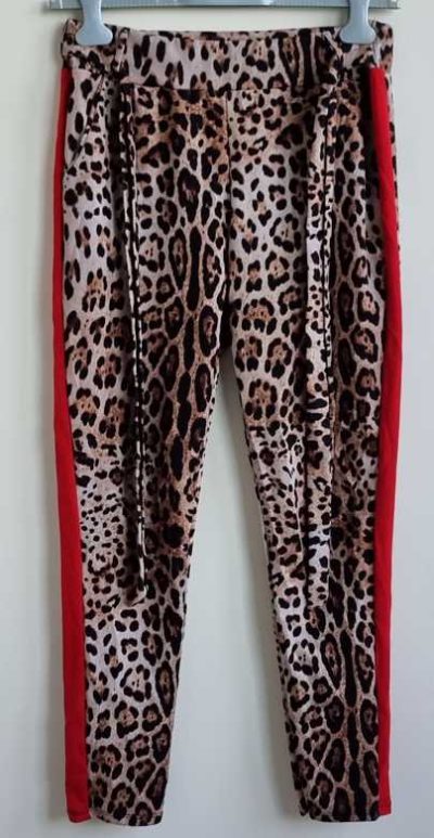 Made in Italy broek met dieren print en bies mt. M