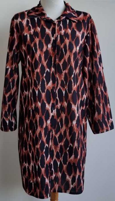 Made in Italy bruin/zwarte tuniek blouse mt. M